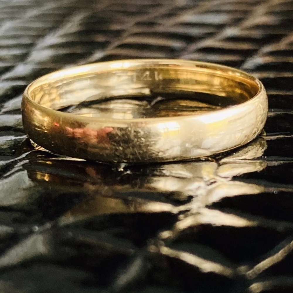 14K Solid Gold Band 4mm Stackable Ring